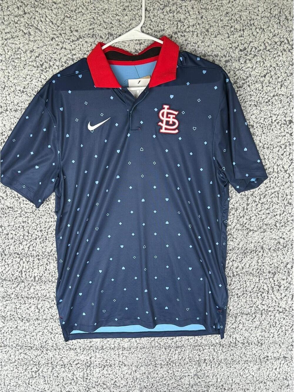 Nike St Louis Cardinals Polo Shirt Men’s Small NWT MLB Dri-FIT Navy